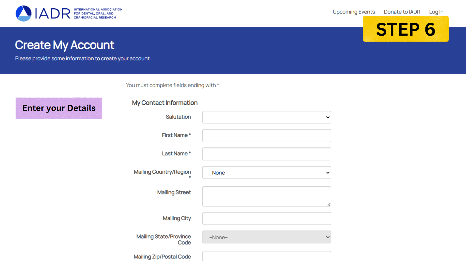 Enter Contact Form